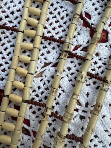 Vintage Tribal einheimischer Knochenfan geformte Perlenwandkunst 26"" x 1, 19"" x 2, - Bild 13 von 14