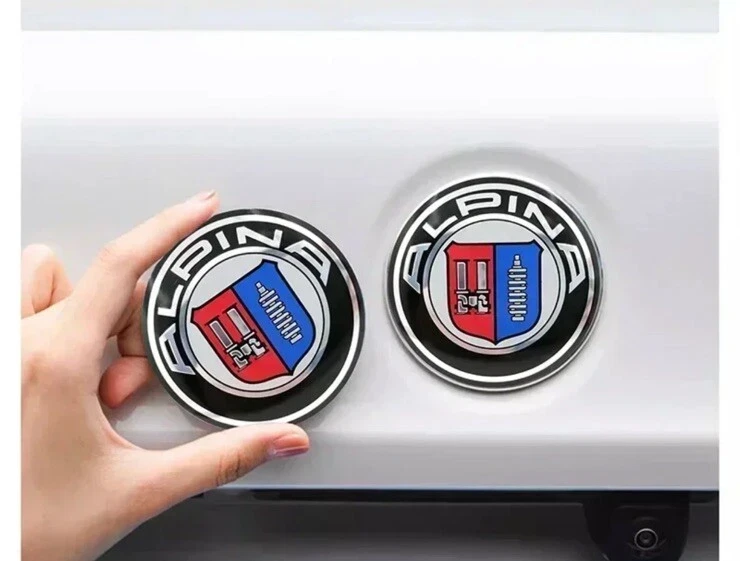 82mm Alpina Logo Car Emblem Badge – Hood / Trunk Rear Decal Sticker (Chrome Look)