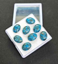 AAA  Blue Copper Turquoise Cabochon Oval Shape Loose Gemstone