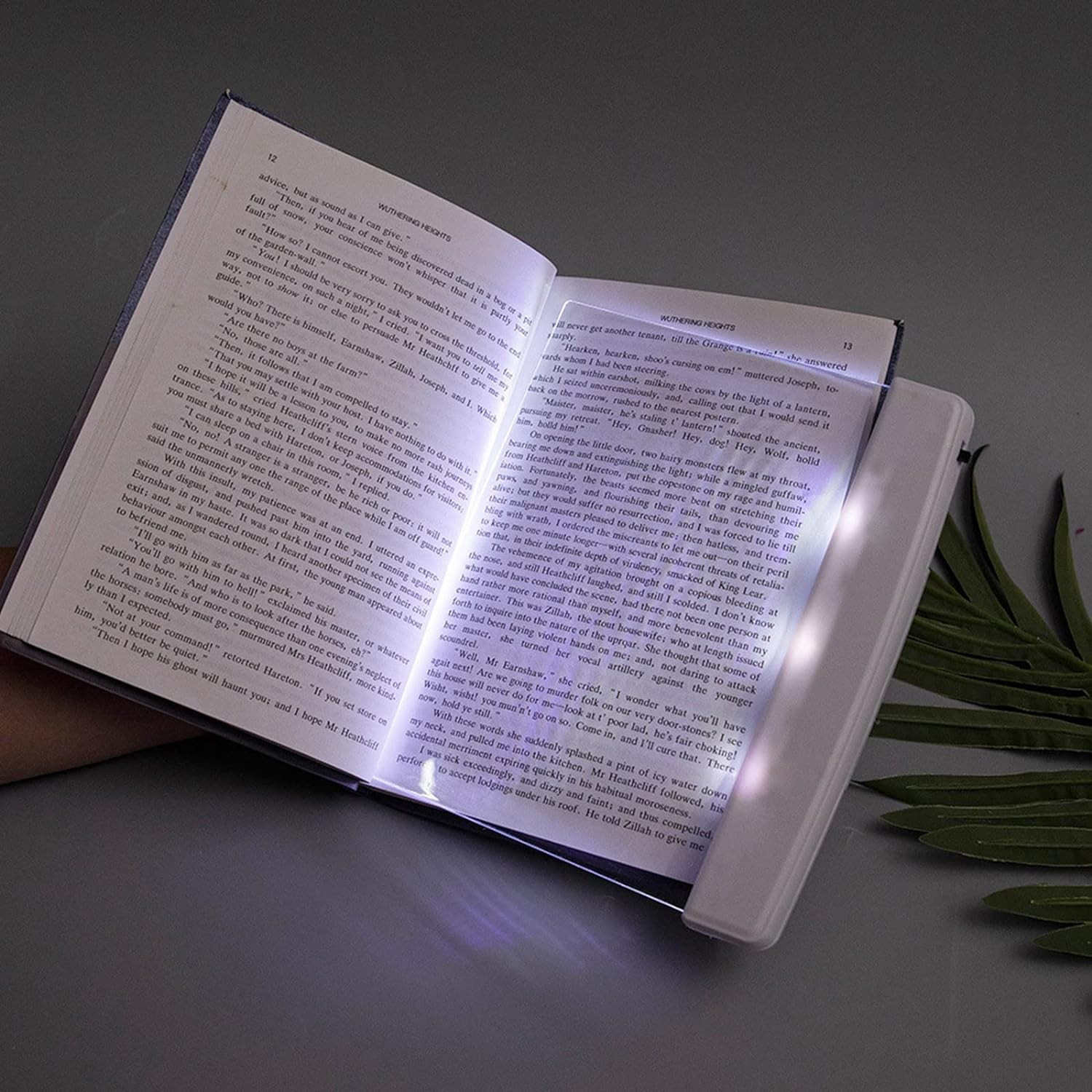 Flat Book Light for Reading in Bed at Night Clear LED Book Full Page Light