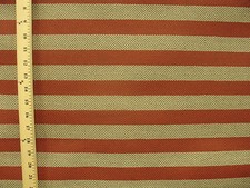 Modern Woven Stripes Upholstery Fabric terra cotta and taupe