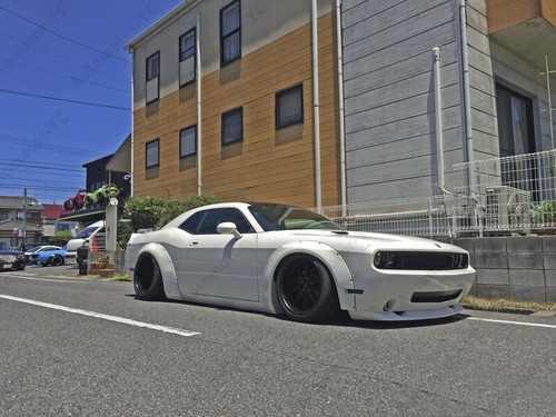 FRP LB-Works-Style Front&Rear Over Fender Flares Kit For 08-17 Dodge Challenger - Picture 11 of 12