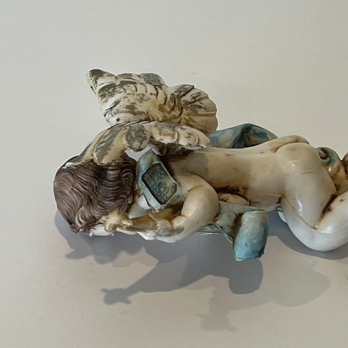 Vintage FONTANINI Angel Cherub Figurine w/ Lute Depose Italy #65 - 4.5" tall - Picture 6 of 9
