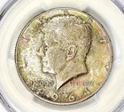 1964-D Rainbow Toned PCGS MS66 Kennedy Half Dollar 90% Silver Toned Obverse