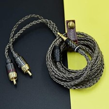 Mini Jack aux HiFi 3.5mm to 2rca Cable Silver Plated PC Mobilephone Amplifier