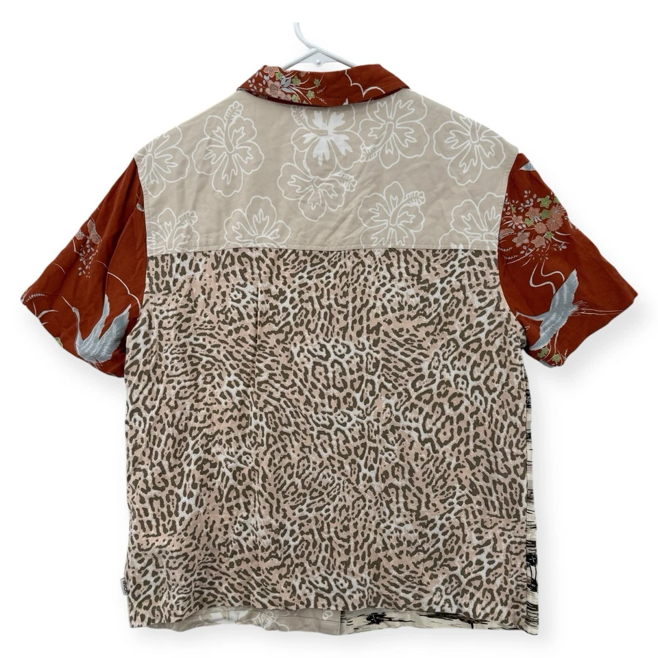 Camisa Top Blusa Rvca Donny Abotonada Para Mujer Pequeña Floral Tropical Manga Corta Foto 2 de 4