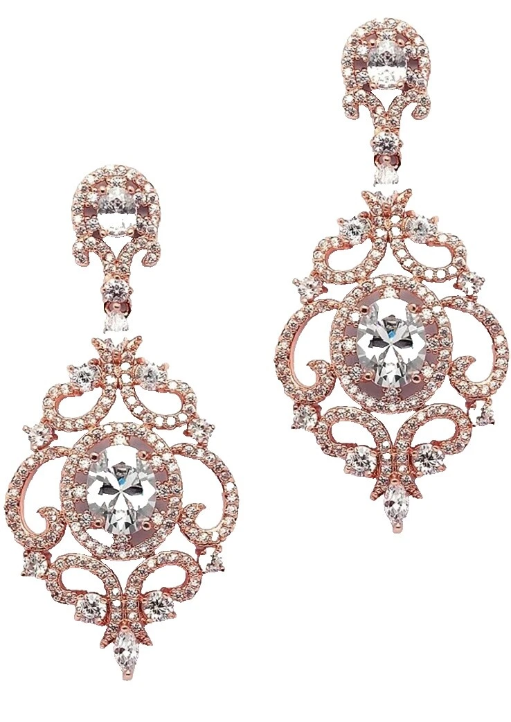 Araña Enchape de oro rosado Pendientes de Moda