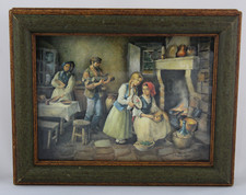 VICENTE ROSO Cadre En Relief Encadré Avec Verre Protecteur. Années 70 VINTAGE