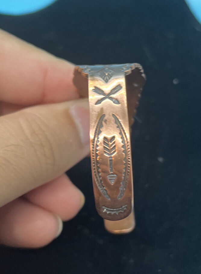 Vintage Native Copper Bracelet 6 1/2” - image 4