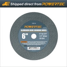 POWERTEC 15514 1/2 Arbor 36 Grit Grinding Wheel, 6 by 3/4