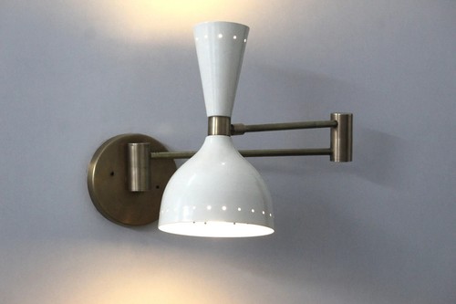 Aplique de lámpara de pared italiana de latón ajustable diseño moderno vintag... - Imagen 5 de 9