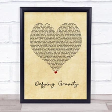 Defying Gravity Vintage Heart Quote Song Lyric Print