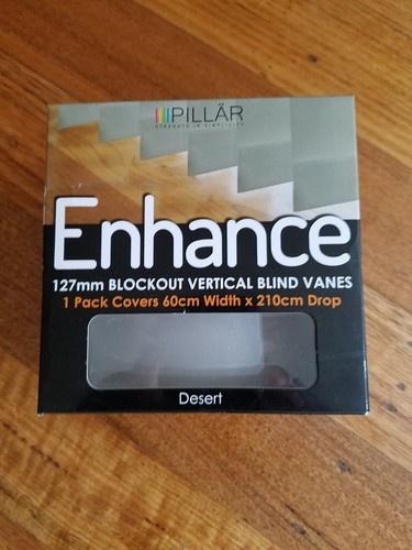 3 sets Pillar Enhance Desert 2 white 127mm Vertical Blind Vanes 60cm W 210cm D - Picture 2 of 8