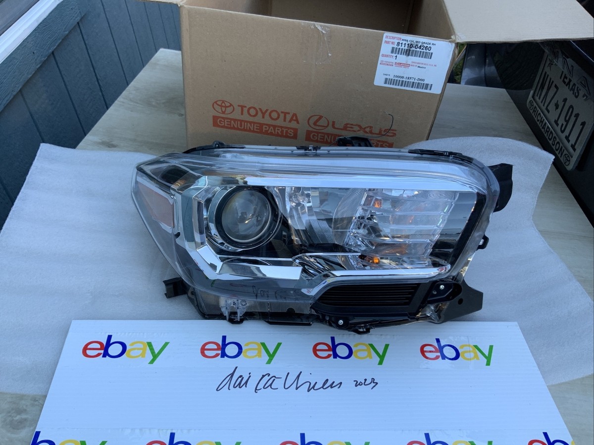 2016-2020 TOYOTA TACOMA RIGHT CHROME HOUSING HALOGEN HEADLAMP