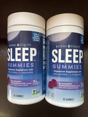 2 X Natural Vitality Calm Sleep Gummies 60 Exp 10/25