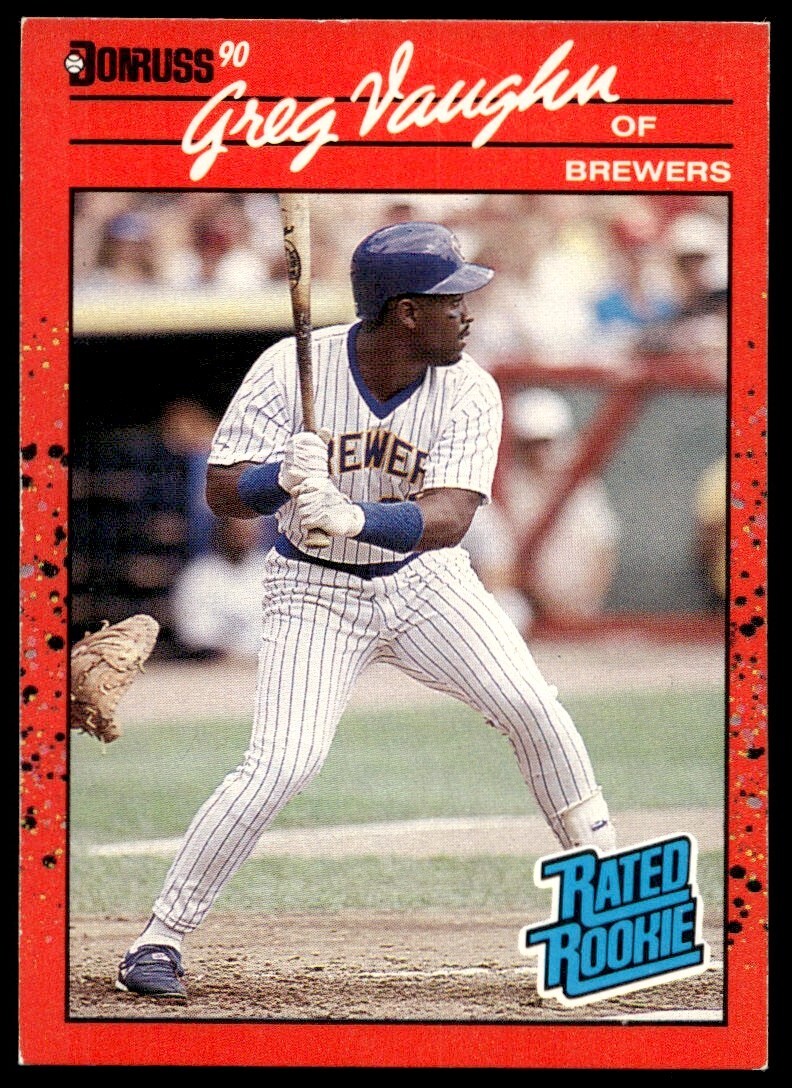 メジャーリーグ　カード　Greg Vaughn Greg Vaughan Milwaukee Brewers 1990 Score Baseball Card #585