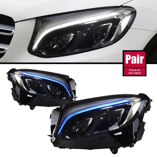 For Benz GLC C253 X253 2016-2019 Front HeadLights DRL Signal Projector Facelift - Picture 2 of 22