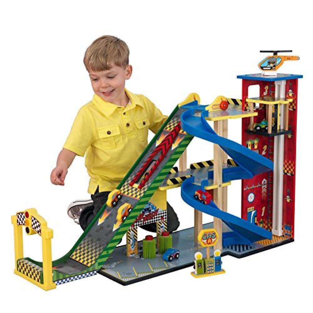 (TG. taglia unica) KidKraft 63267 Set da Corsa Mega Ramp in Legno per Bambini co
