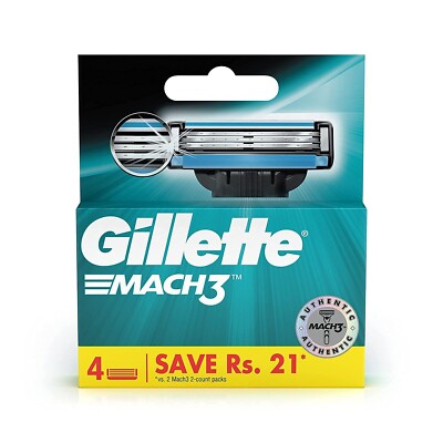 Gillette Mach 3 manuelle Rasierklingen - 4er Pack (Patrone), Herren