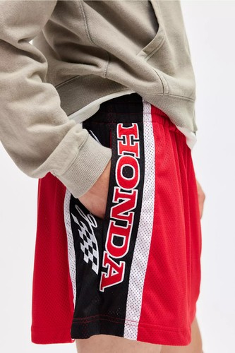 Honda Racing Team Men's Sport Mesh Embroidered Red Shorts by Urban Outfitters - Picture 8 of 10