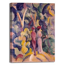 Macke coppia sulla pista forestale quadro stampa tela dipinto telaio arredo casa