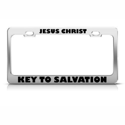 License Plate Frame Jesus Christ Key to Salvation Religious Car