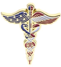 Caduceus Medical USA 1 1/4 inch Hat Lapel Pin RAM6203 F4D11A