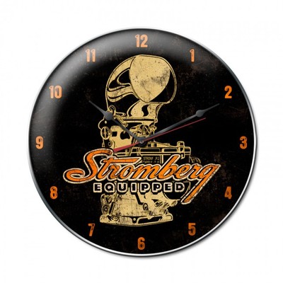 STROMBERG BLOWER Wanduhr groß Classic Racing Metall Schild V8 Uhr USA Muscle Car
