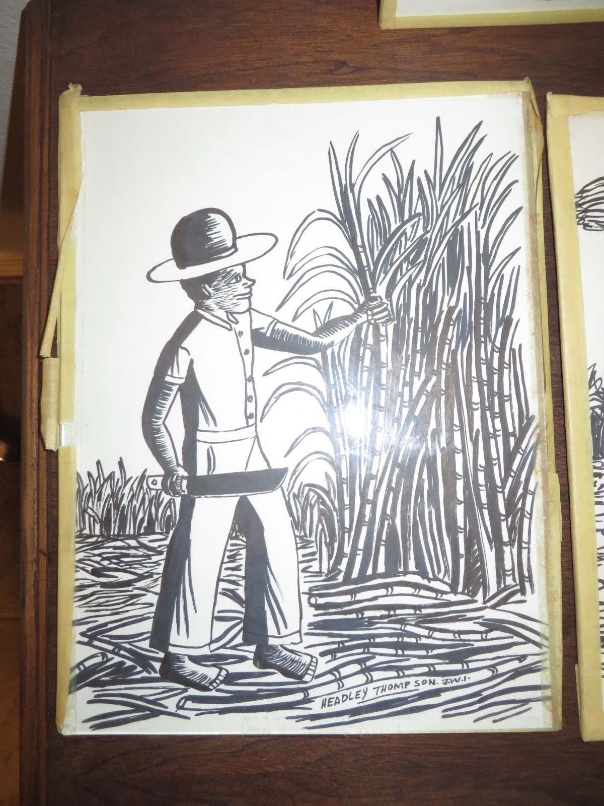 HEADLEY THOMPSON ORIGINAL PRINTS SIGNED JAMAICAN ARTIST SET OF 5