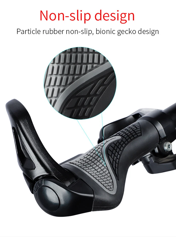 WEST BIKING Bike Grips Ergonomic Cycling Bicycle Handlebar Grips Rubber Bar Ends - Image 4 of 4