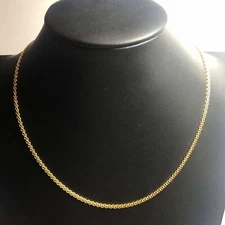 2665 FAS Thai Sterling Silver Gold Vermeil 2.6mm Chain Necklace  4.6grams