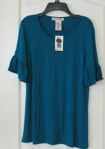 Prenda para mujer Philosophy con mangas volantes negra o azul talla S-XXL nueva con etiquetas precio de venta sugerido por el fabricante 58 USD - Imagen 2 de 6