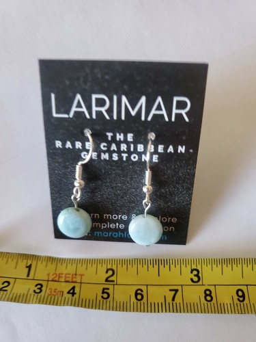 Larimar Handmade Earrings Blue - Picture 3 of 11
