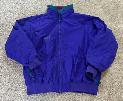 Vintage Columbia Puffer Jacket Women s Large Purple Fleece Lined Radial Sleeve