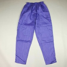 VTG 80s Purple Stretch Tapered Women's Size M Retro Windbreaker Track Pants