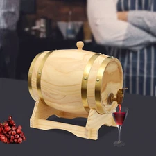 5L Wood Wine Barrel with Stand & Faucet For Hotel Bar Kitchen Whiskey and Wine