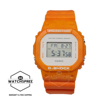 Casio G-Shock Summer Sea Motif Orange Resin Band Watch DW5600WS-4D