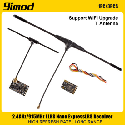 2,4GHz/915MHz ELRS Nano ELRS Empfänger mit T-Antenne für RC FPV Racing Drohne