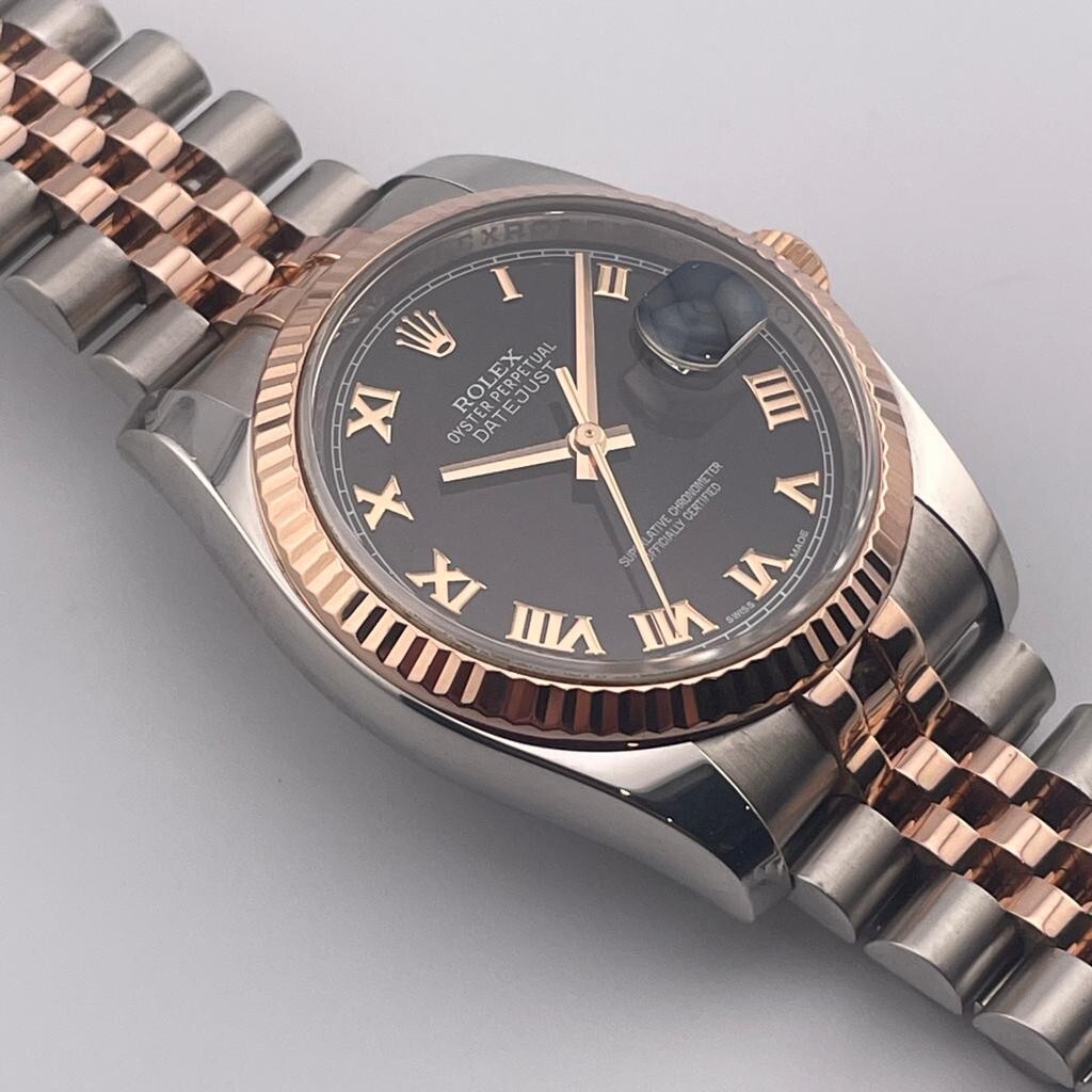 Mint Rolex Datejust 116231 36mm Black Arabic Dial Two-Tone