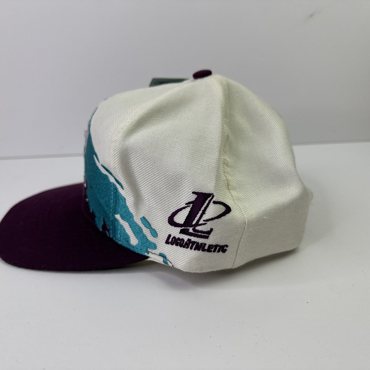Logo Athletic Mighty Ducks Splash Snap Back Hat Rare Vintage Logo Athletic Mighty Ducks Splash Snap Back Hat Rare Vintage