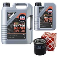 MotoröL Set Top Tec 4310 0W-30 Liqui Moly 6 Liter + ÖLfilter FüR Citroen Peugeot