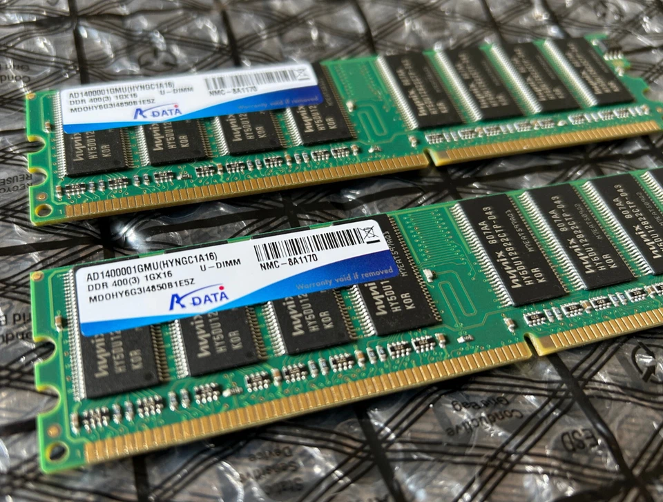 ADATA DDR400 PC3200 2GB (2x1GB) CL3 DDR RAM AD1400001GMU - Image 2 of 4