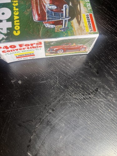 VINTAGE LINBERG 40 FORD CONVERTIABLE # 2120 GREEN MODEL CAR KIT New FREE SHIP - Picture 5 of 11