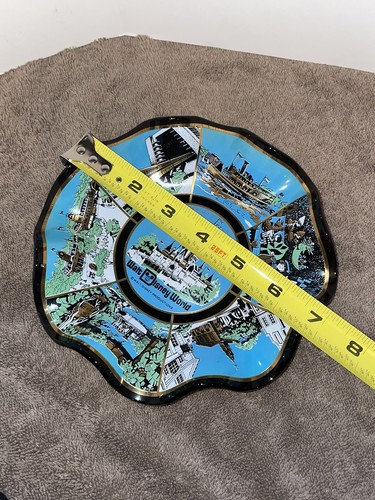 Walt Disney World ‘70s Glass 7" Candy Dish Plate Bowl Magic Kingdom Ashtray VTG - Picture 4 of 4