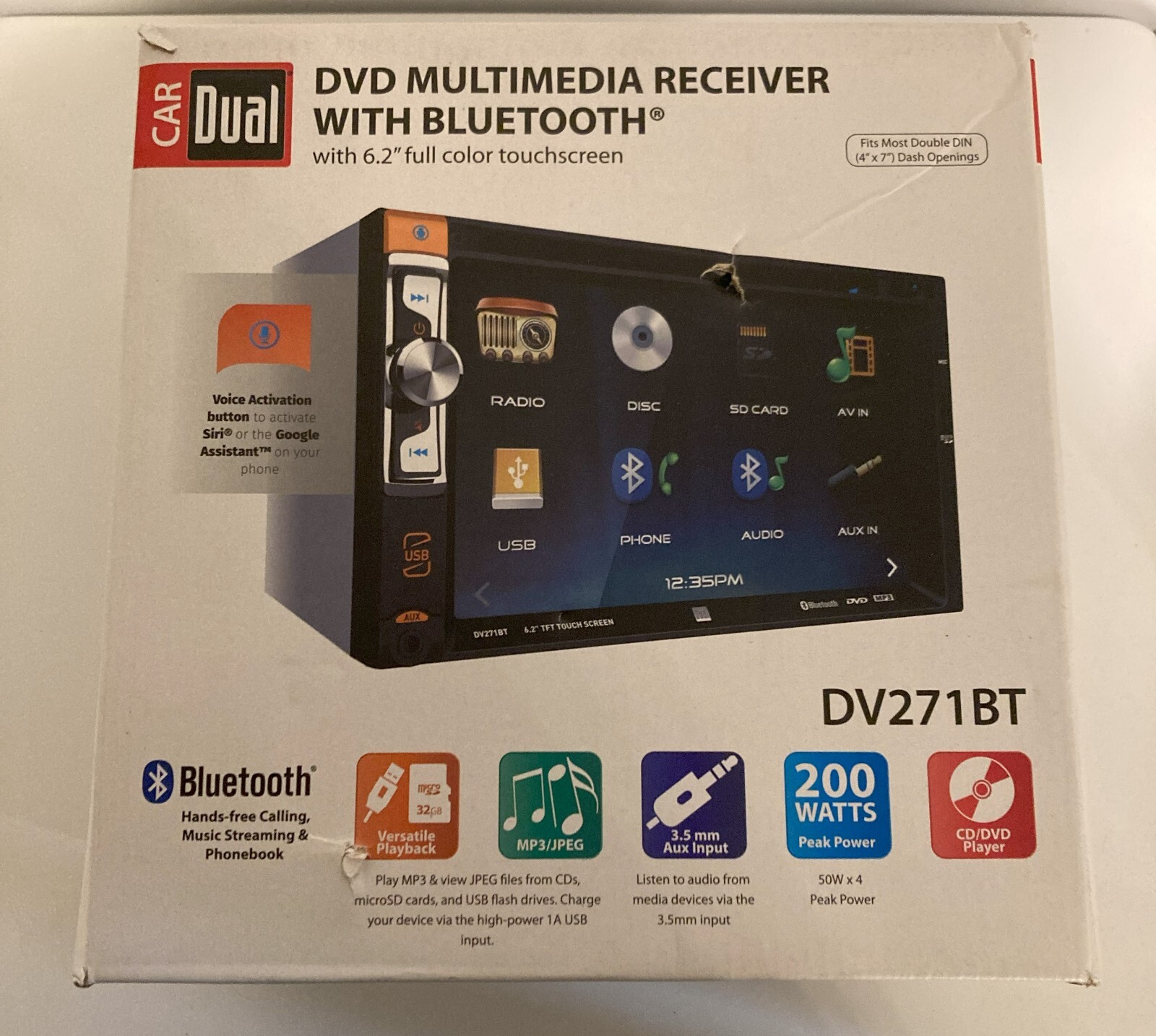 Car Dual Multimedia Dvd Receiver Bluetooth & Touchscreen DV271BT BRAND