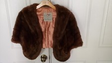 VTG Medium Brown MINK STOLE by Wincrest Furs for Winkleman's Has Pockets Size M 