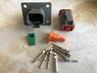 #ad #ad Deutsch DT Serie 2 3 4 6 8 12 Pin Flange Connector kit 14 16 AWG Easy Crimp $14.00