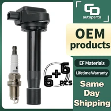 UF603 OEM 6 Ignition Coils +6 Iridium Spark Plugs for Honda Accord Odyssey Acura