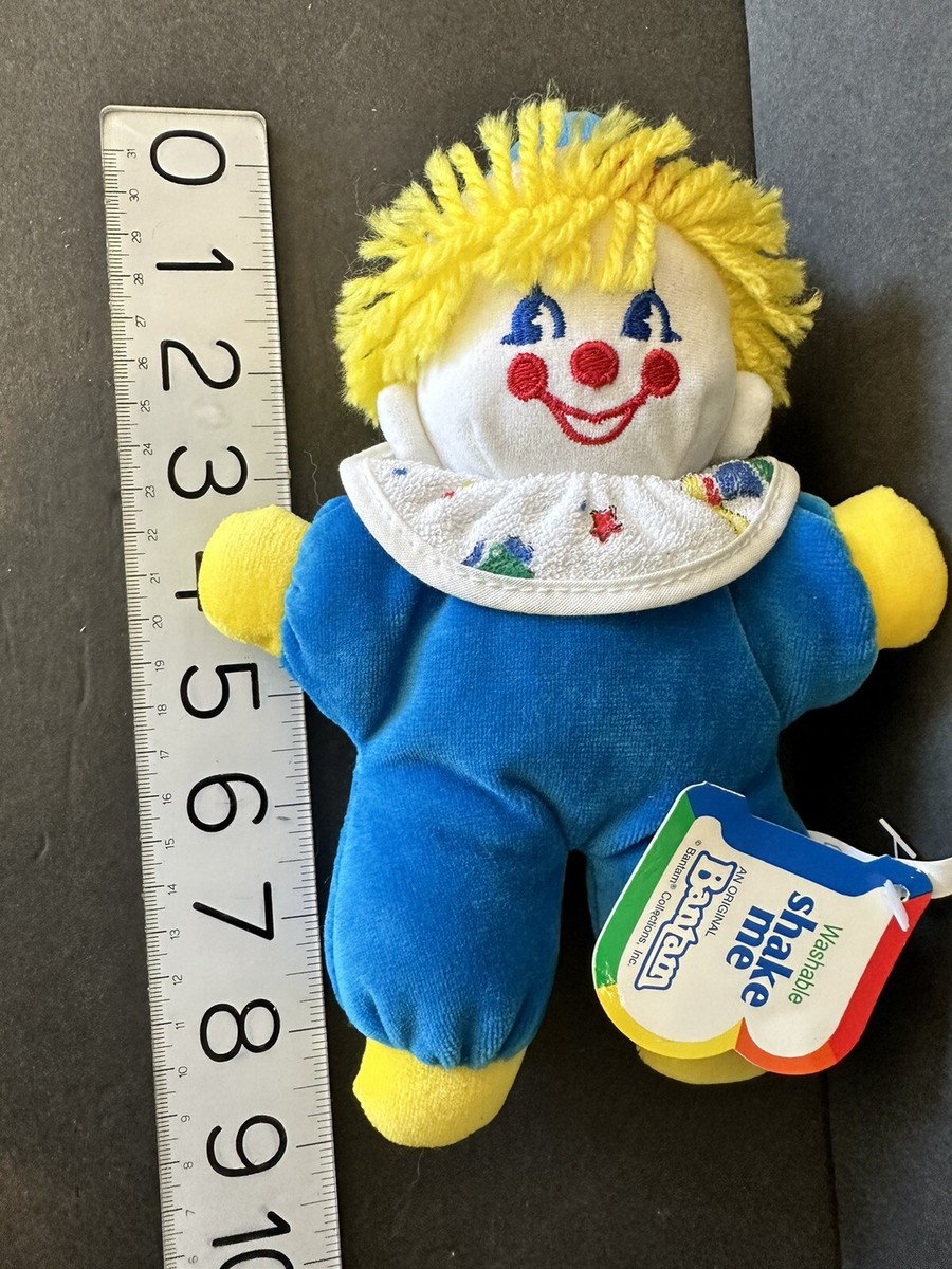 Bantam Primary Color Terrycloth Clown Plush Rattle Lovey Stuffed