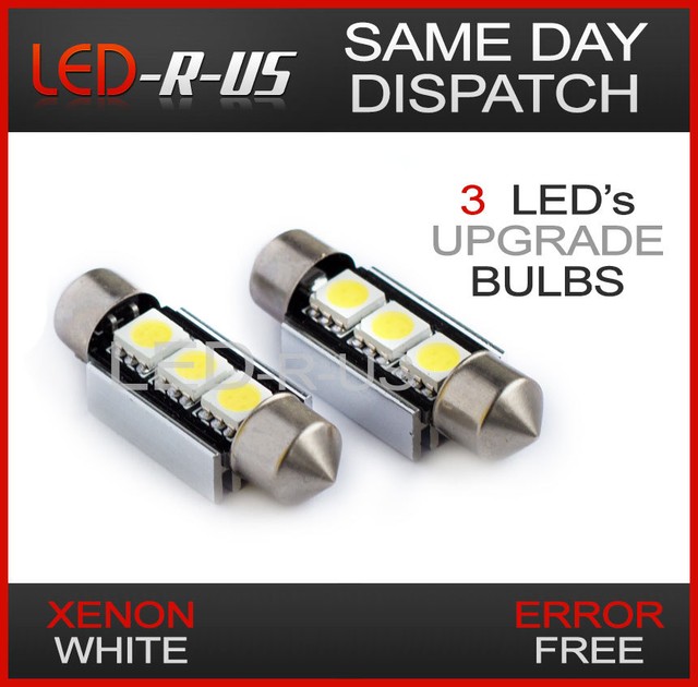 VW Polo 6n2 9n 9n3 GTI 3 LED Canbus Number Plate Bulbs C5w Xenon White